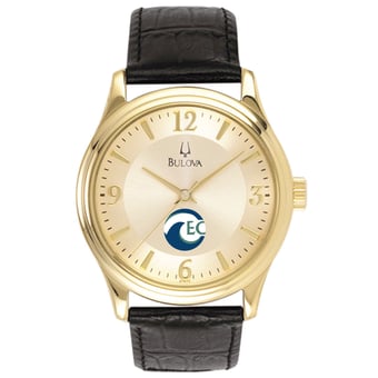 Men's Bulova  Gold/Black Eckerd Tritons Stainless Steel Watch with Leather Band