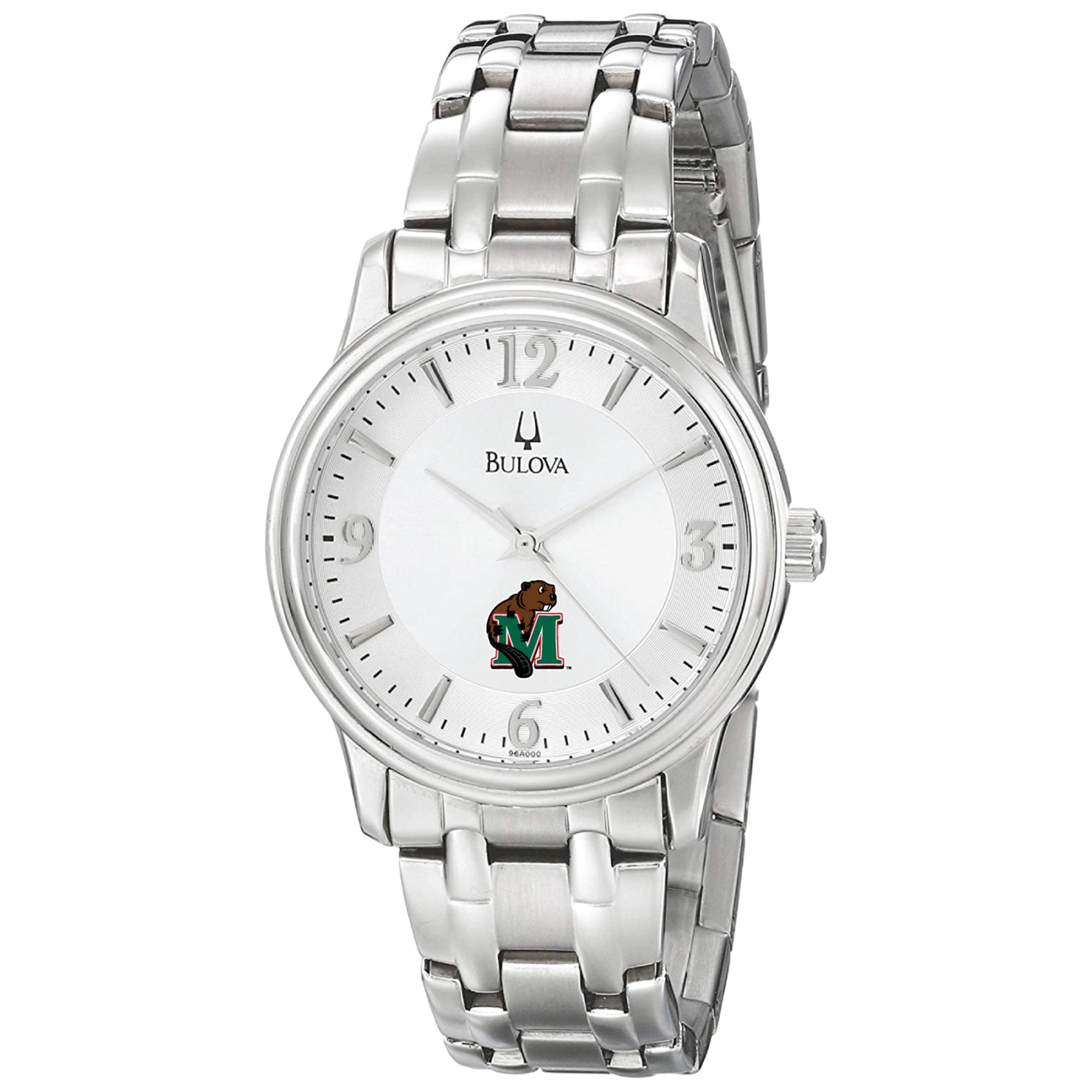 Men's Bulova  Silver Minot State Beavers Stainless Steel Quartz Watch