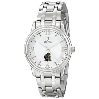 Men's Bulova  Silver Minot State Beavers Stainless Steel Quartz Watch