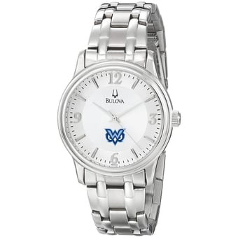 Men's Bulova  Silver Mississippi University for Women Owls Stainless Steel Quartz Watch