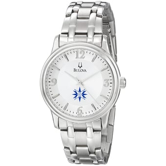 Men's Bulova  Silver Moravian Greyhounds Stainless Steel Quartz Watch
