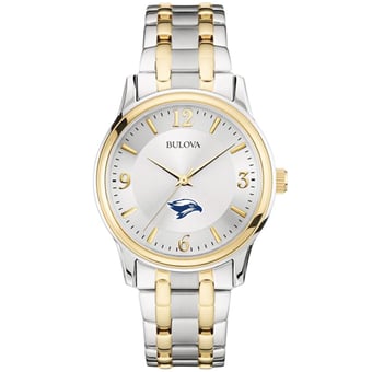 Men's Bulova  Silver/Gold Broward Seahawks Two-Tone Stainless Steel Watch
