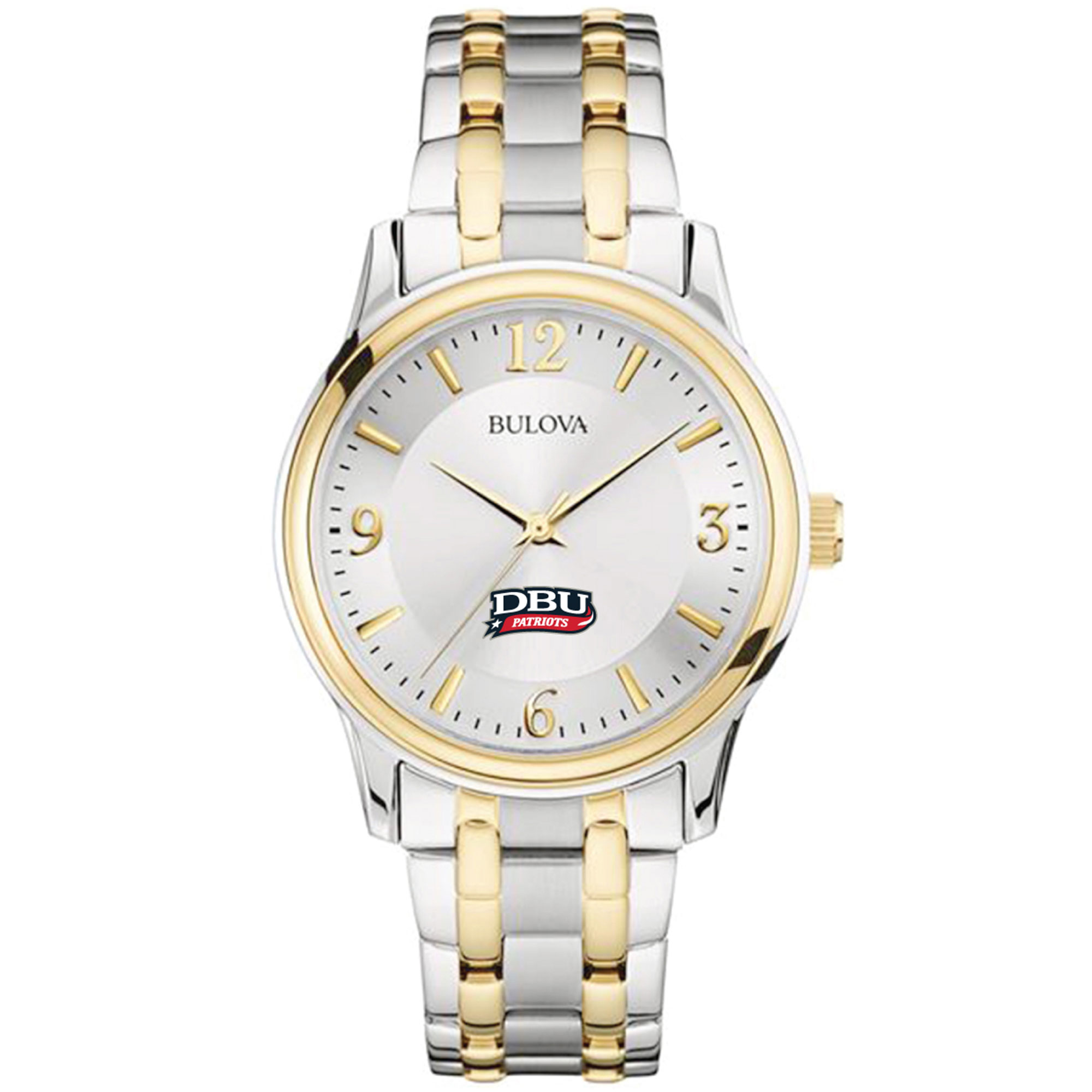 Men's Bulova  Silver/Gold Dallas Baptist Patriots Two-Tone Stainless Steel Watch