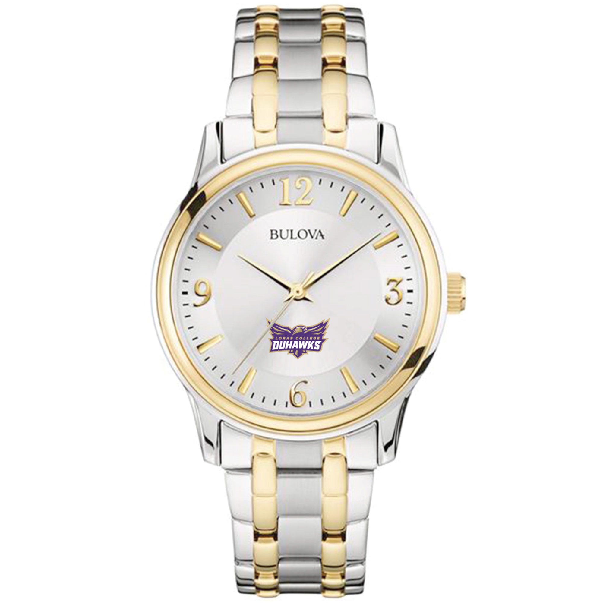 Men's Bulova  Silver/Gold Loras College Duhawks Two-Tone Stainless Steel Watch