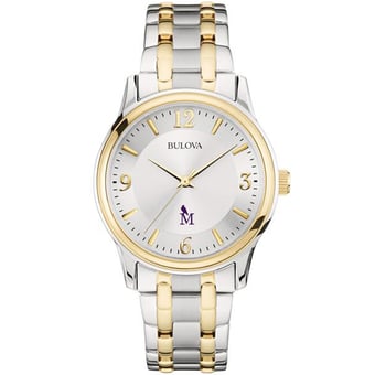 Men's Bulova  Silver/Gold Montevallo Falcons Two-Tone Stainless Steel Watch