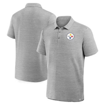 Men's Fanatics Heather Gray Pittsburgh Steelers Clutch Polo