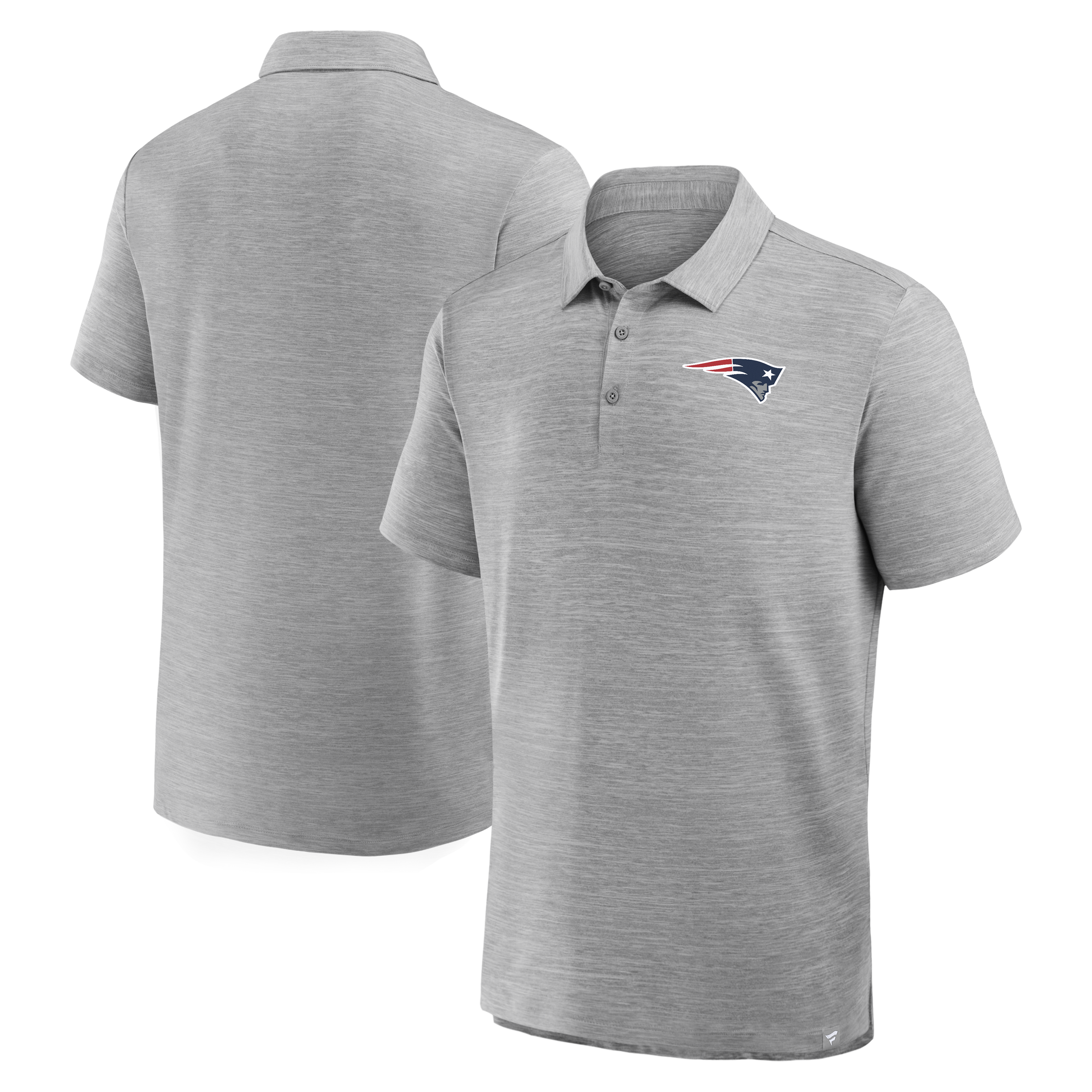 Men's Fanatics Heather Gray New England Patriots Clutch Polo