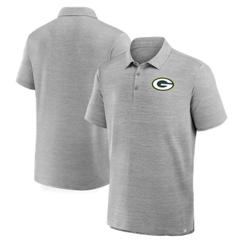 Men's Fanatics Heather Gray Green Bay Packers Clutch Polo