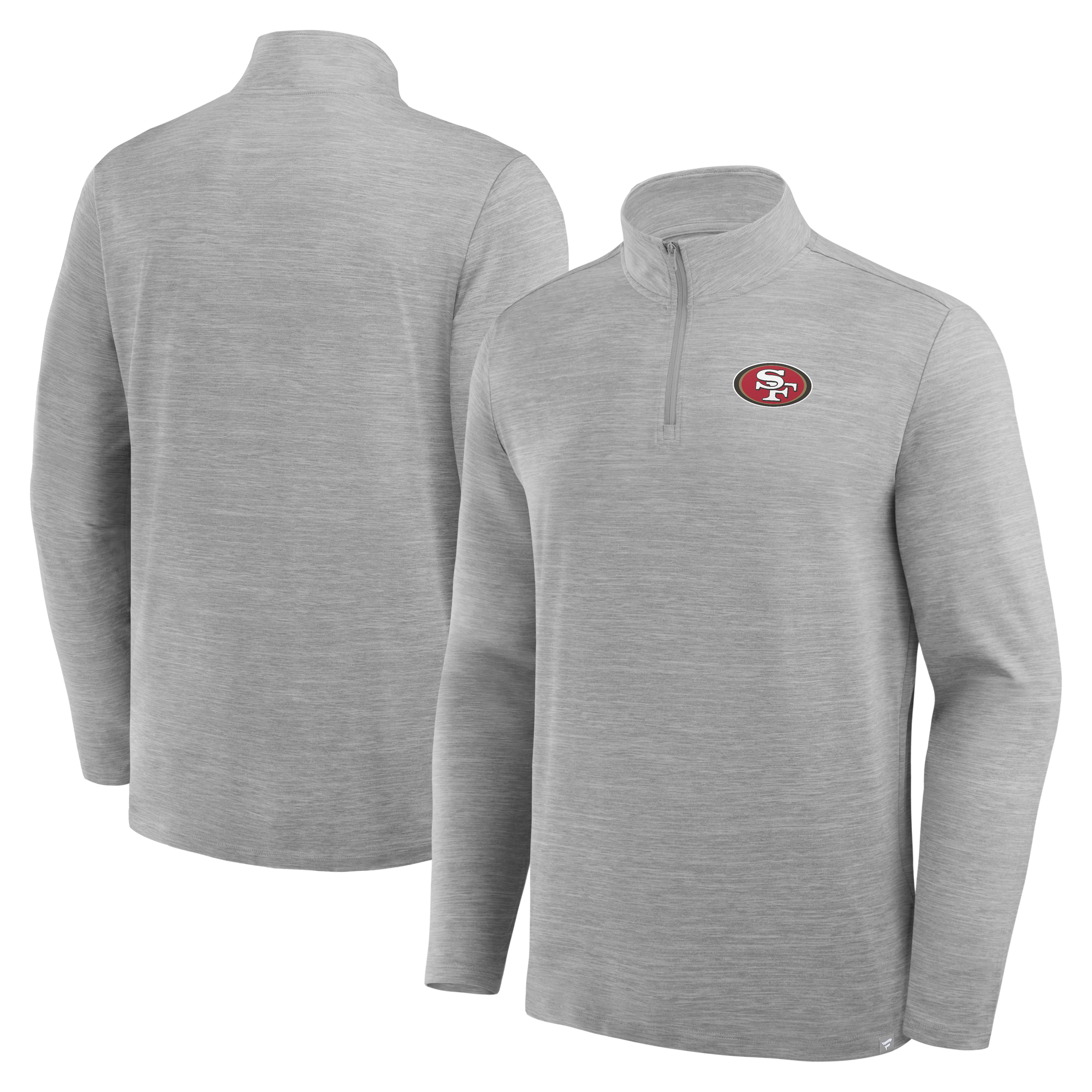 Men's Fanatics Heather Gray San Francisco 49ers Clutch Quarter-Zip Pullover