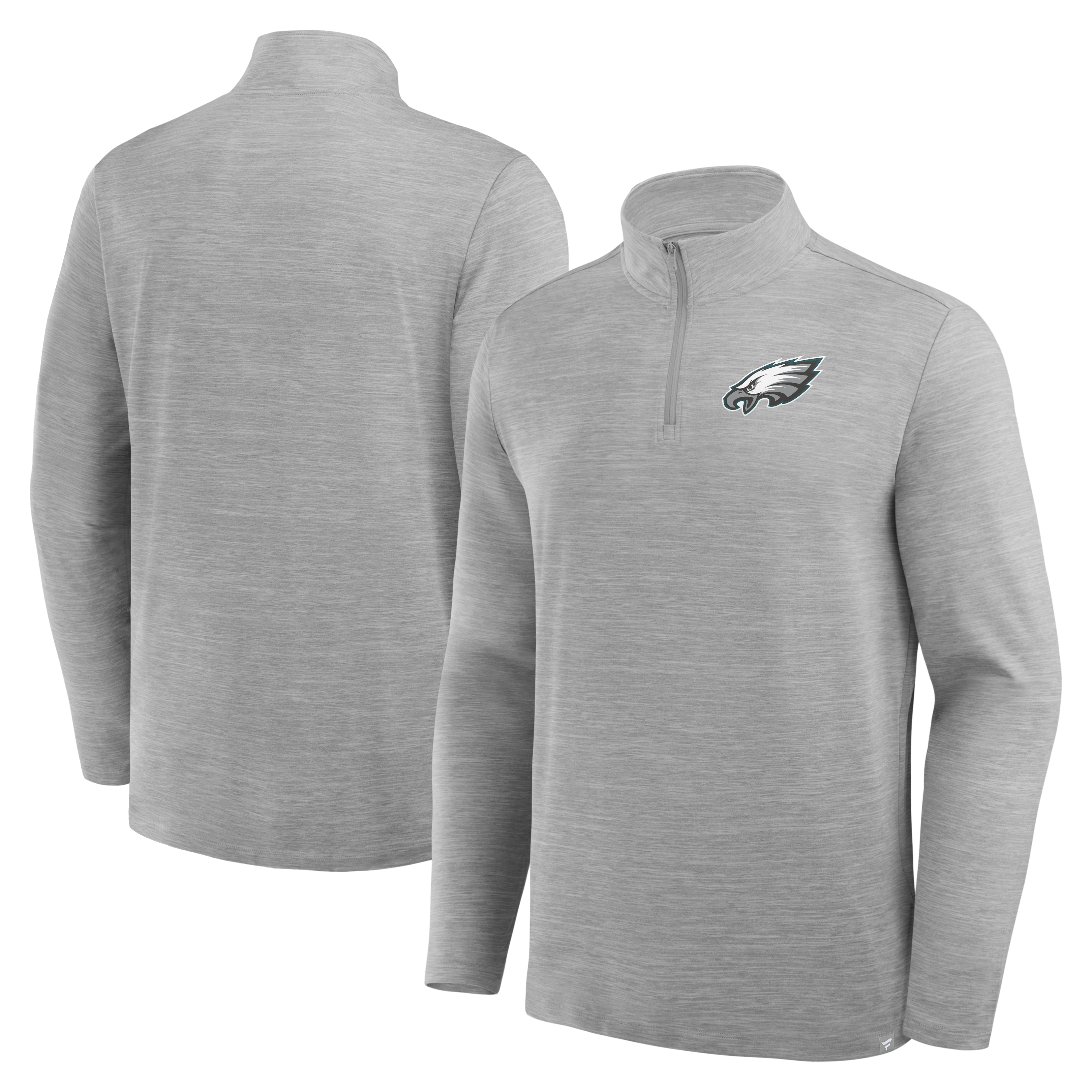 Men's Fanatics Heather Gray Philadelphia Eagles Clutch Quarter-Zip Pullover
