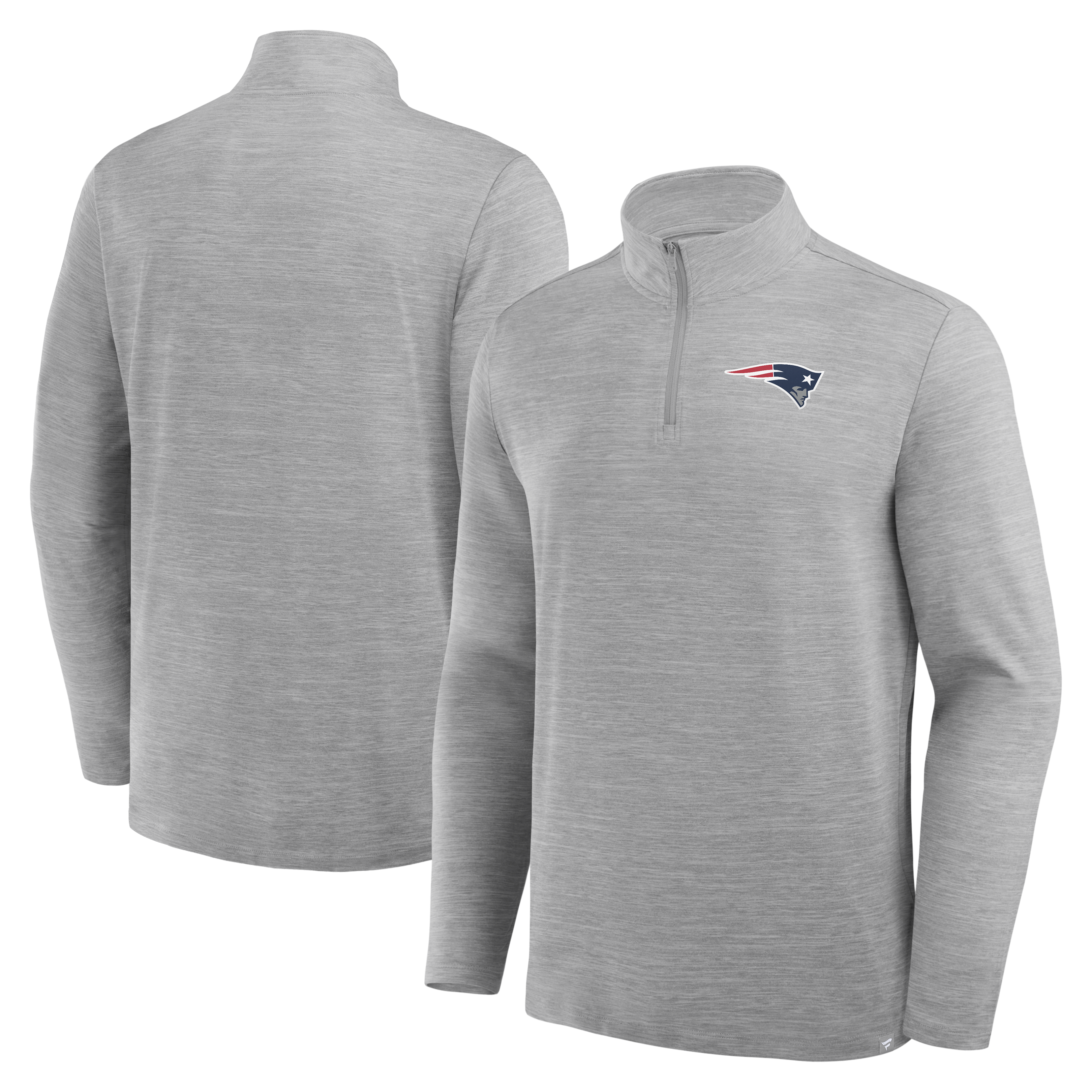 Men's Fanatics Heather Gray New England Patriots Clutch Quarter-Zip Pullover