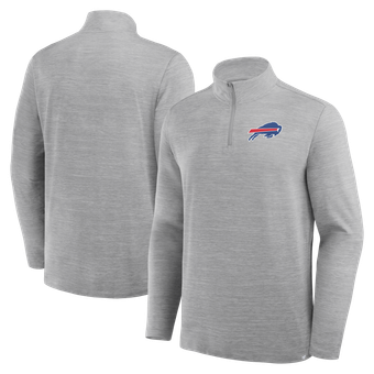 Men's Fanatics Heather Gray Buffalo Bills Clutch Quarter-Zip Pullover