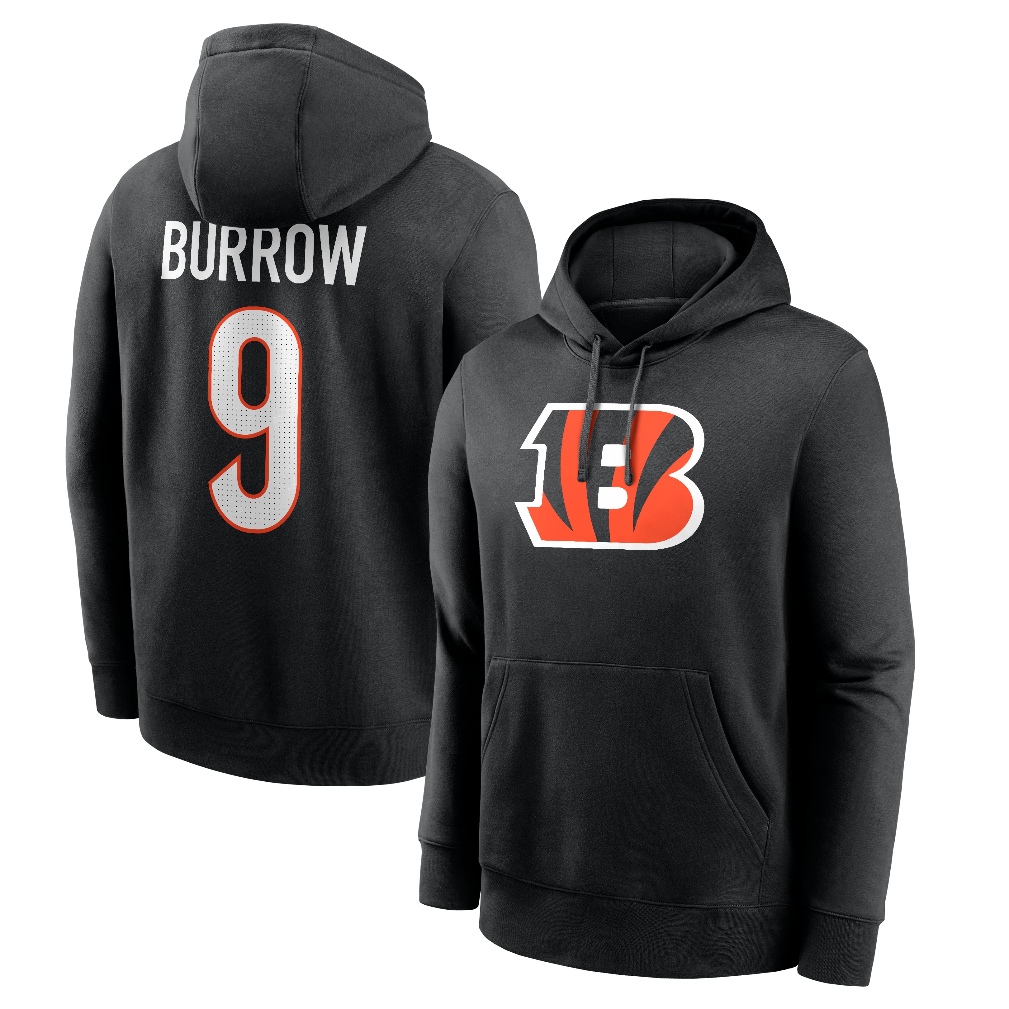 Men's Nike Joe Burrow Black Cincinnati Bengals Name & Number Hoodie