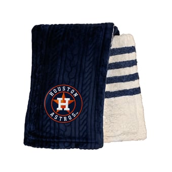 "Pegasus Houston Astros 60"" x 70"" Cable Knit Sherpa Stripe Blanket"