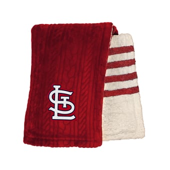 Pegasus St. Louis Cardinals 60" x 70" Cable Knit Sherpa Stripe Blanket