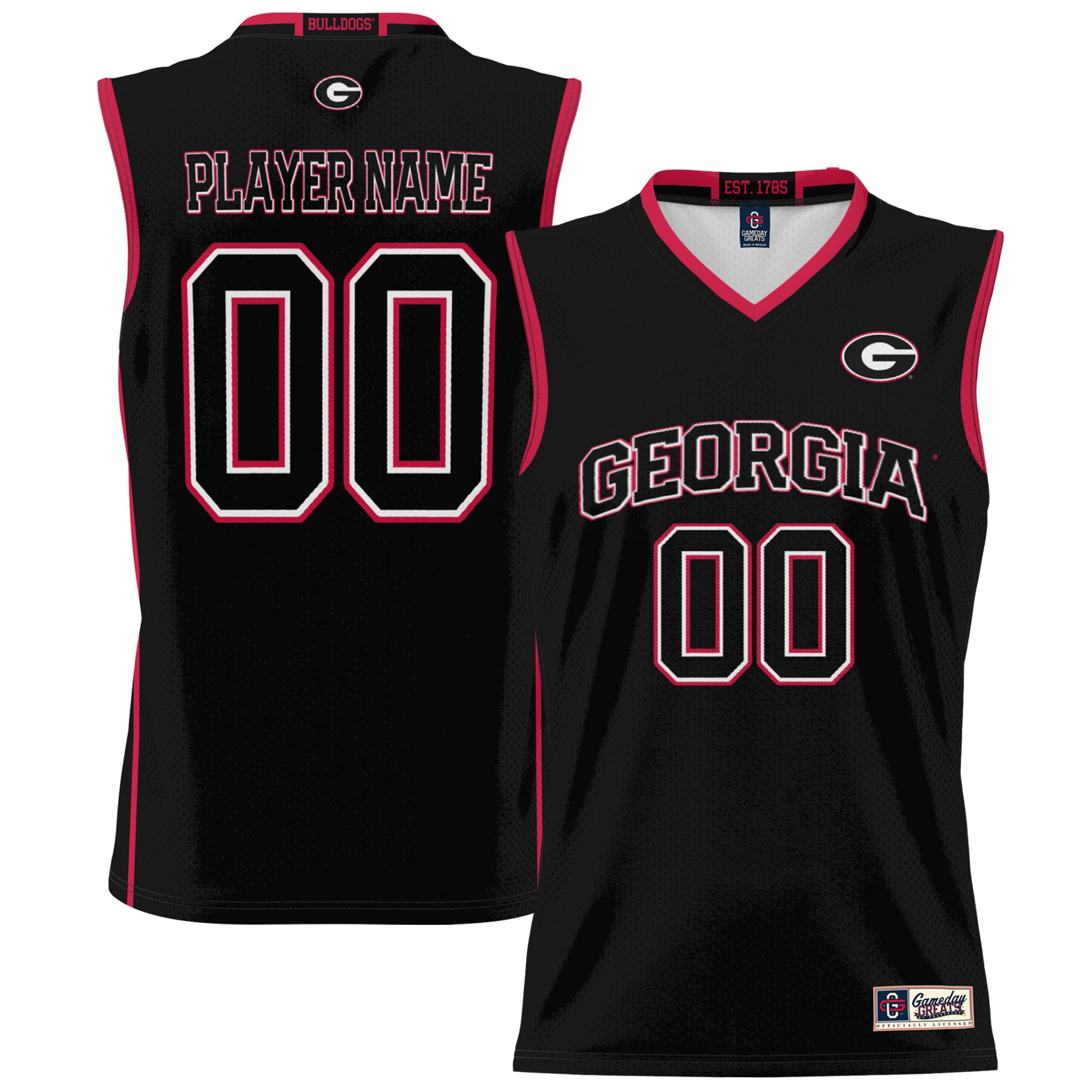 Men's GameDay Greats  Black Georgia Bulldogs NIL Pick-A-Player Lightweight Men's Basketball Blackout Jersey