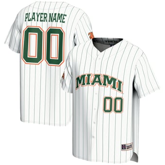 Men's GameDay Greats  White Miami Hurricanes NIL Pick-A-Player Lightweight Baseball Jersey