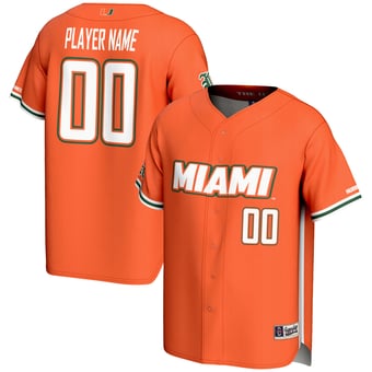 Men's GameDay Greats  Orange Miami Hurricanes NIL Pick-A-Player Lightweight Baseball Jersey
