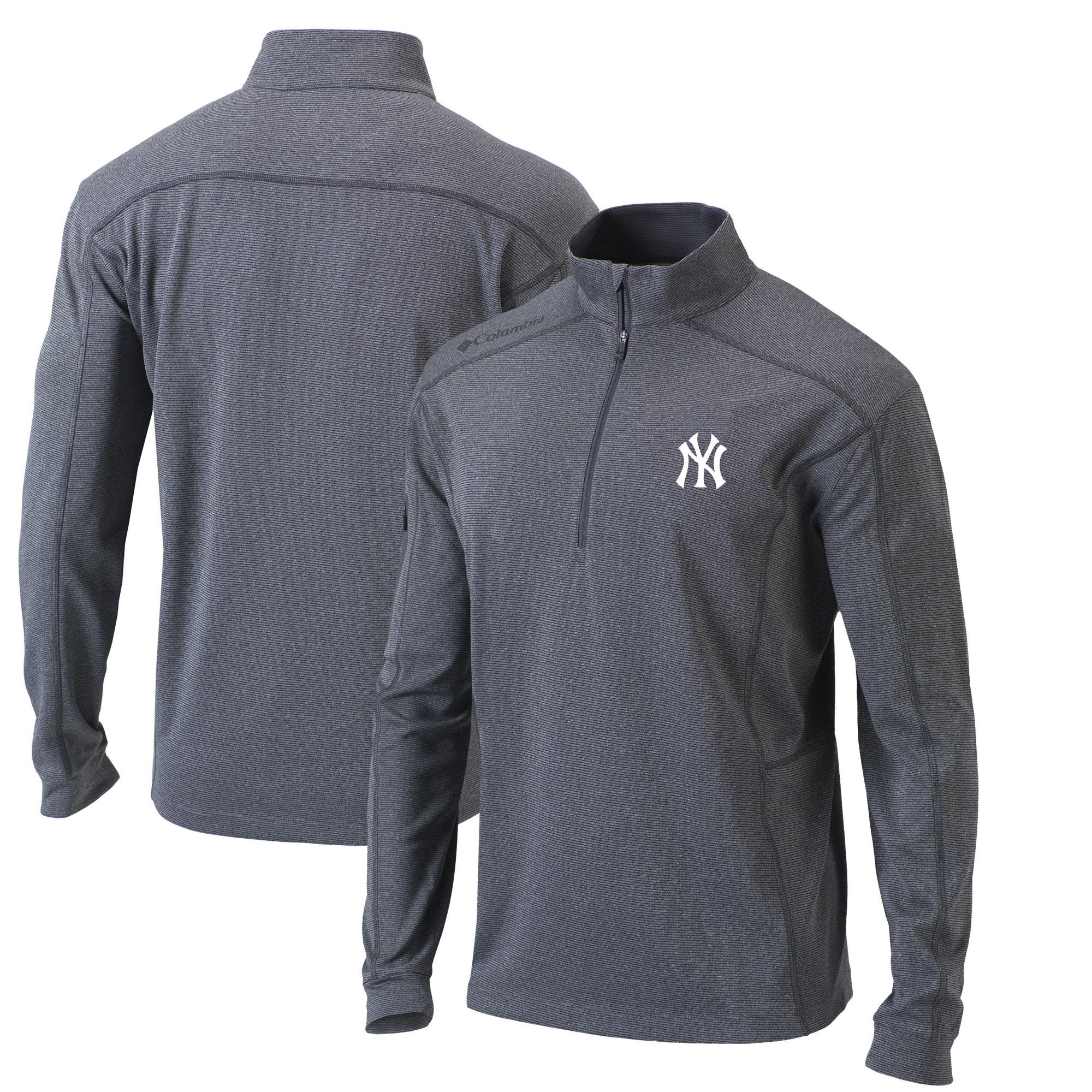 Men’s Columbia Heather Gray New York Yankees Omni-Wick Shotgun Quarter-Zip Pullover Top Men’s Columbia Heather Gray New York Yankees Omni-Wick Shotgun Quarter-Zip Pullover Top