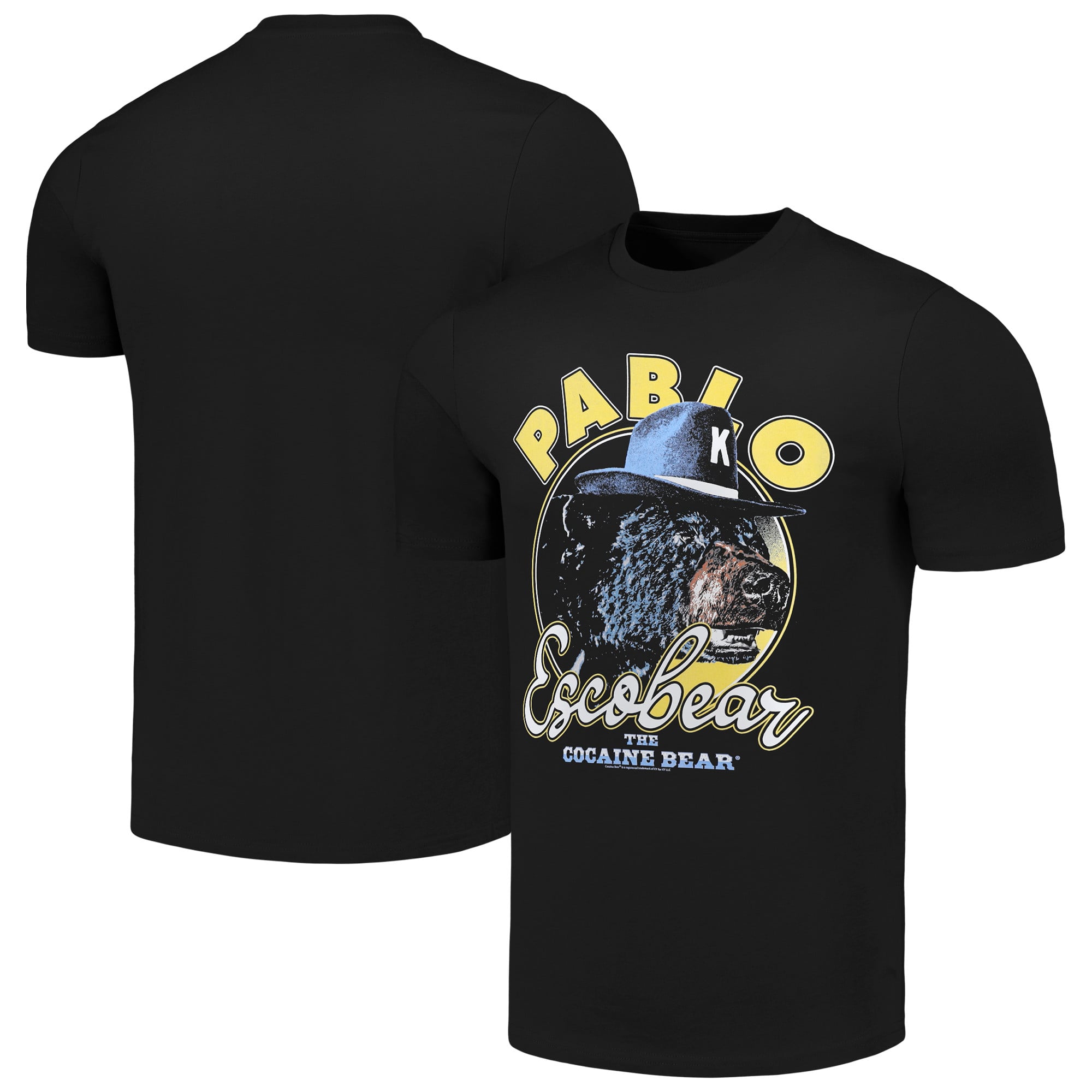 Men's Black Cocaine Bear Pablo Escobear Graphic T-Shirt