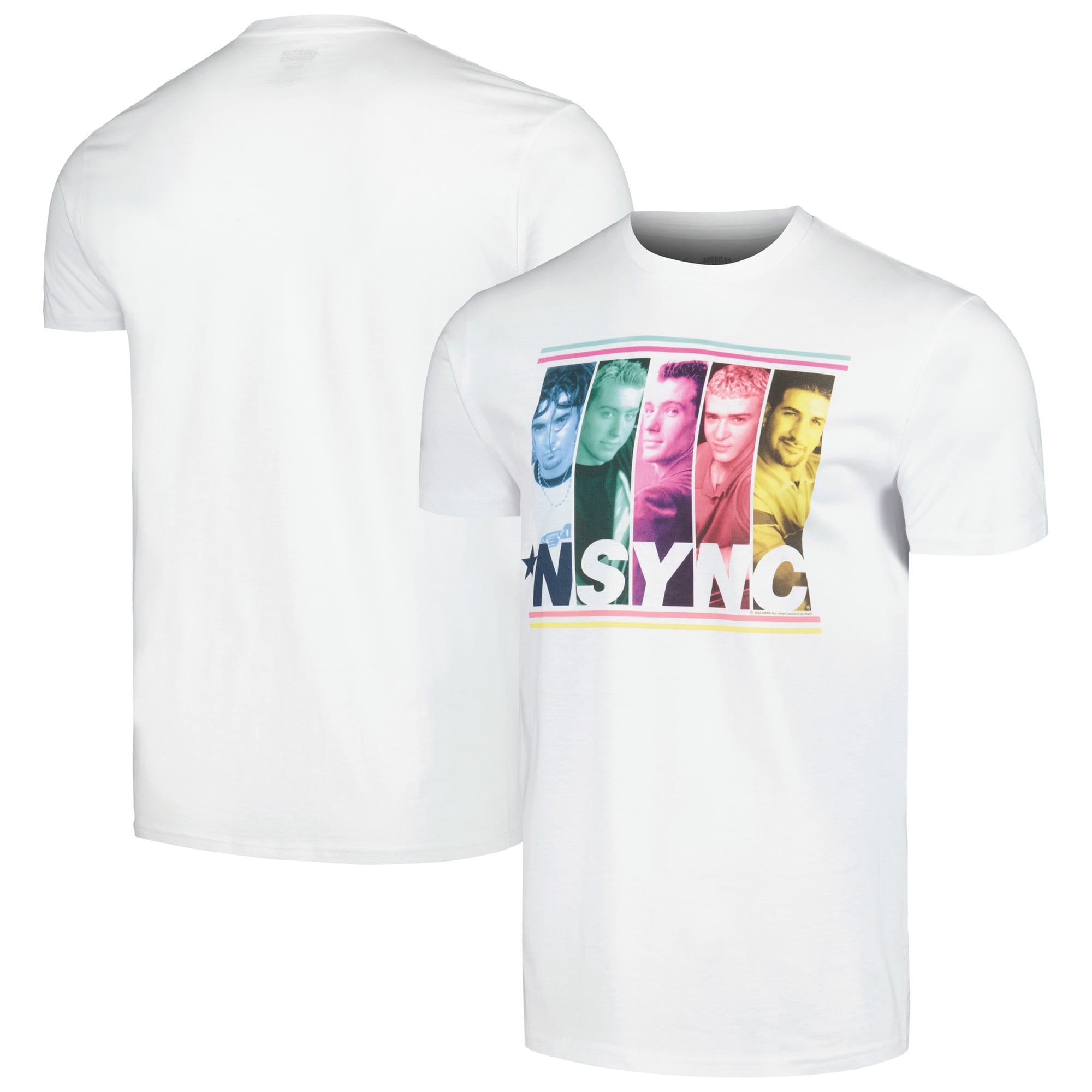 Men's White NSYNC Multicolored Boxes T-Shirt