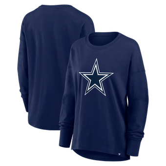 Women's Fanatics Navy Dallas Cowboys Relaxed Hip Essential Long Sleeve T-Shirt