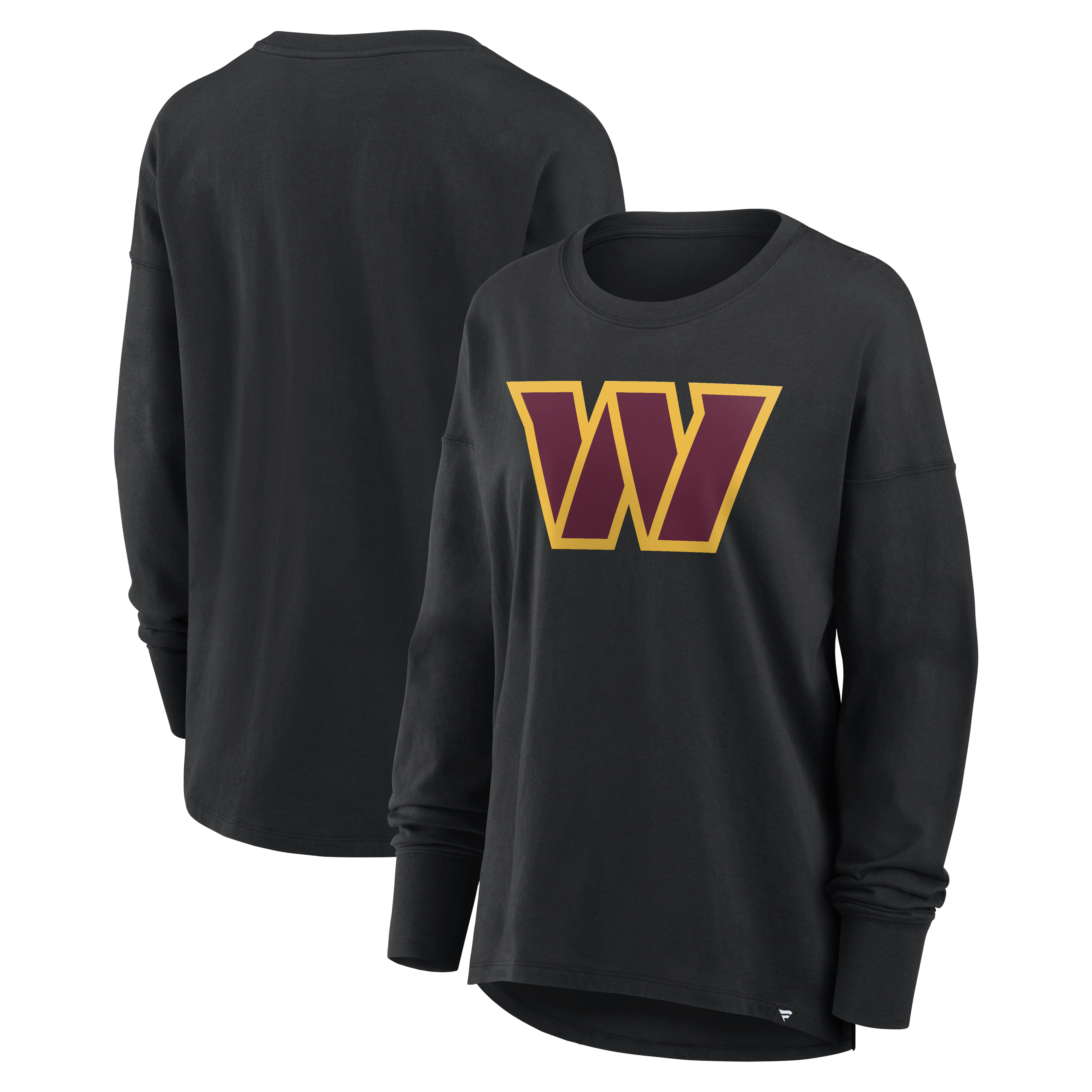 Fanatics Women's Black Washington Commanders Relaxed Hip Essential Long-Sleeve T-Shirt - Black