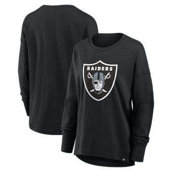 Women's Fanatics Black Las Vegas Raiders Relaxed Hip Essential Long Sleeve T-Shirt