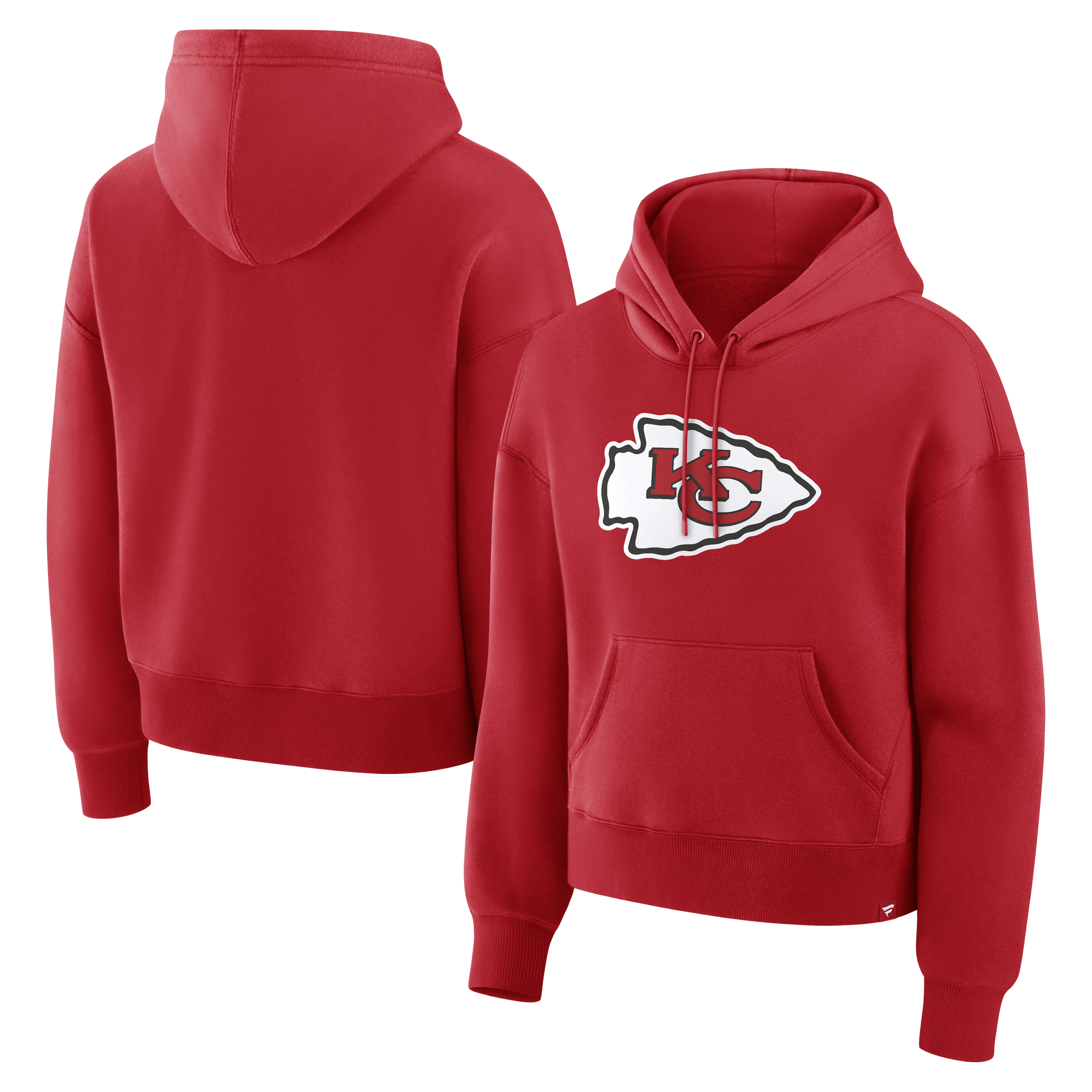 Women's Fanatics Red Kansas City Chiefs Relaxed High Hip Essential Legacy Hoodie