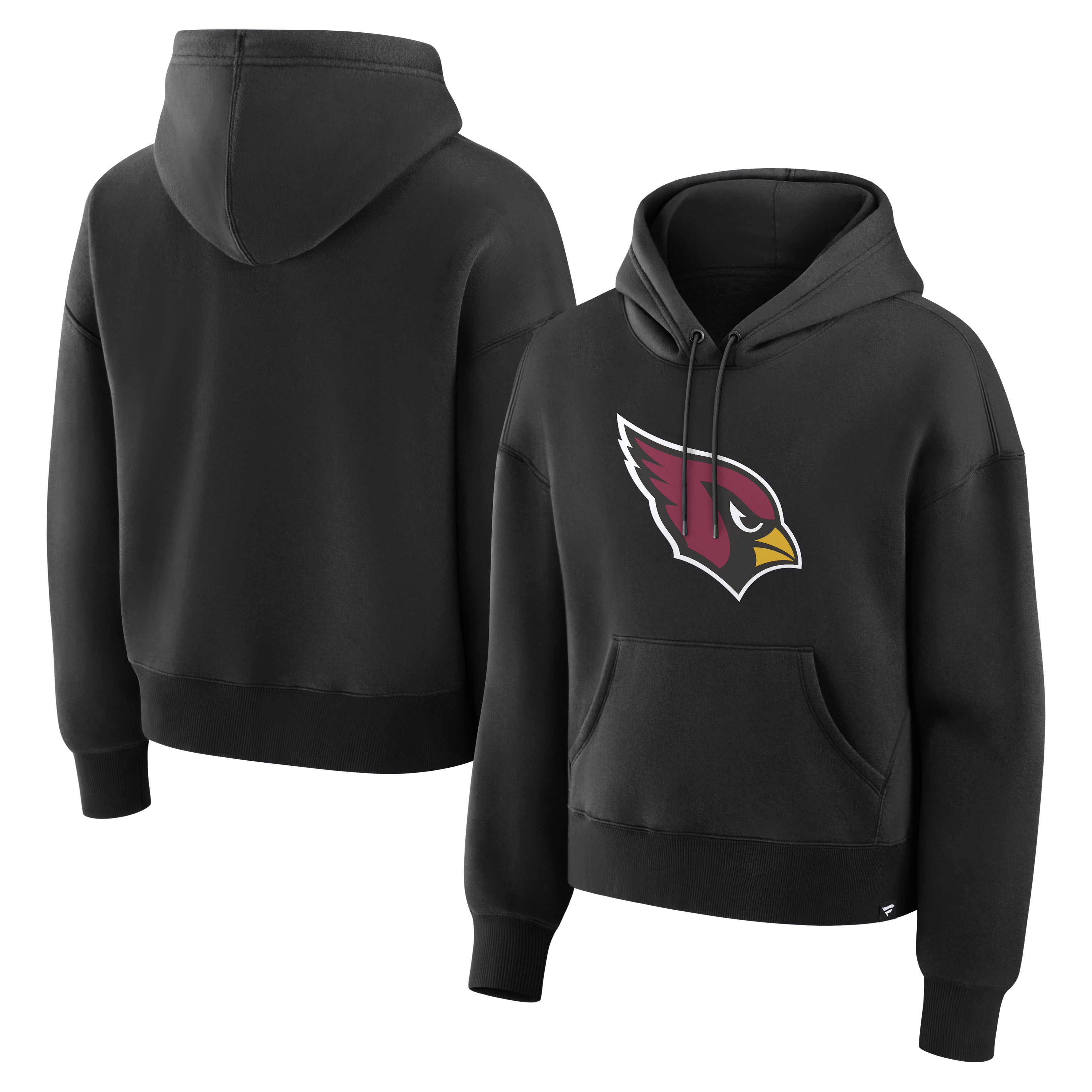 Women's Fanatics Black Arizona Cardinals Relaxed High Hip Essential Legacy Hoodie