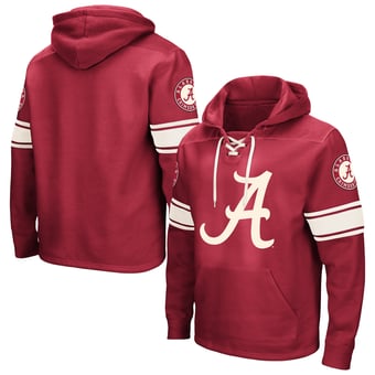 Men's Colosseum Crimson Alabama Crimson Tide Big & Tall Hockey Lace-Up Pullover Hoodie