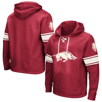 Men's Colosseum Cardinal Arkansas Razorbacks Big & Tall Hockey Lace-Up Pullover Hoodie
