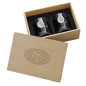 San Francisco 49ers Two-Piece Rocks Glass Set with Collector's Box