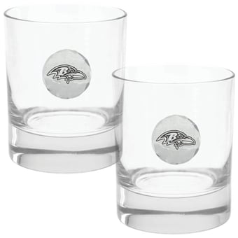 Baltimore Ravens Two-Piece 11oz. Rocks Glass Set