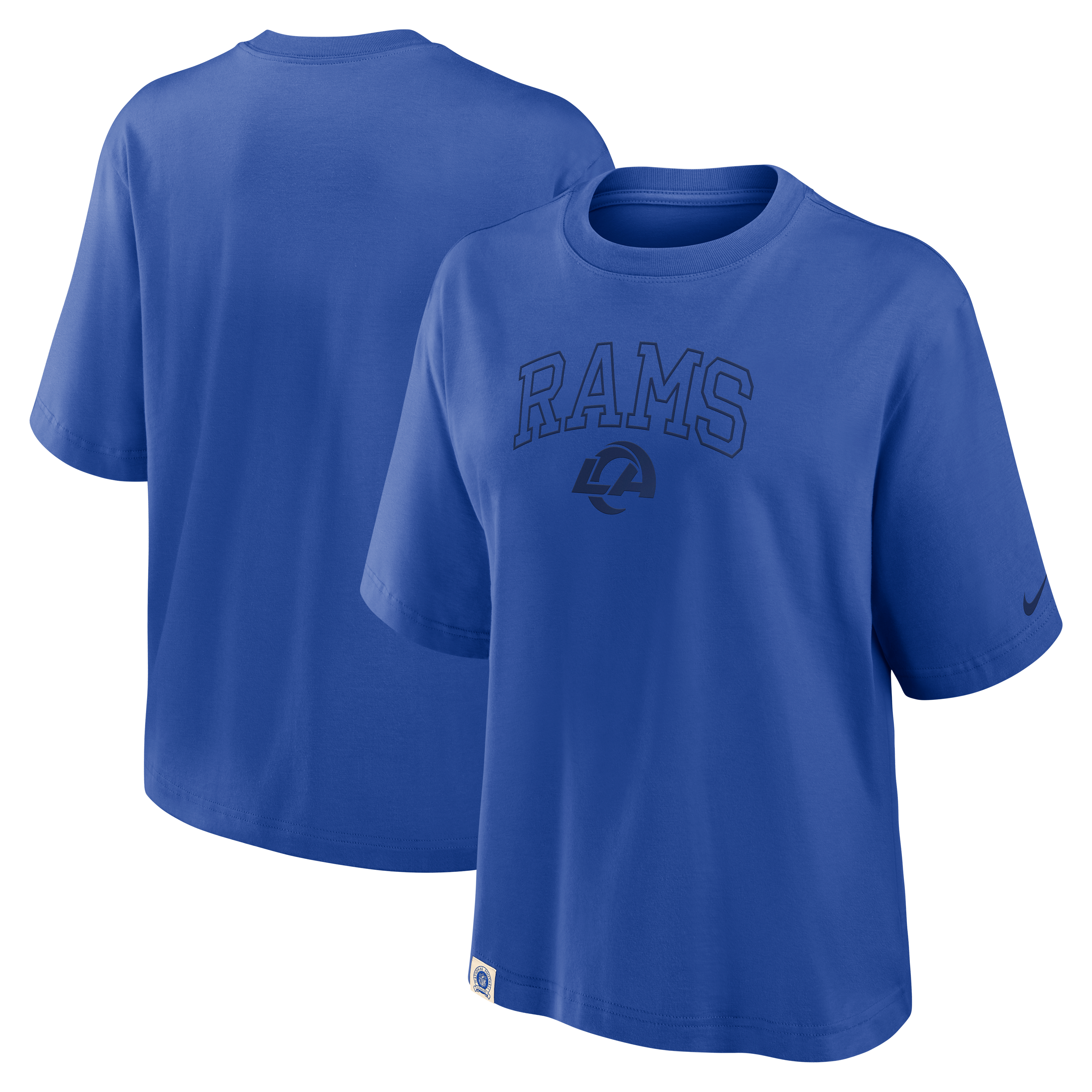 Women's Nike Royal Los Angeles Rams Lockup Boxy T-Shirt
