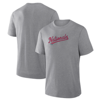 Men's Fanatics Heather Gray Washington Nationals Play Tribute Tri-Blend T-Shirt