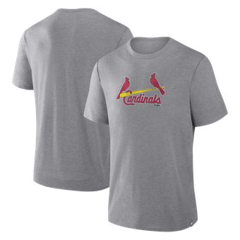 Men's Fanatics Heather Gray St. Louis Cardinals Play Tribute Tri-Blend T-Shirt