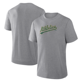Men's Fanatics Heather Gray Athletics Play Tribute Tri-Blend T-Shirt