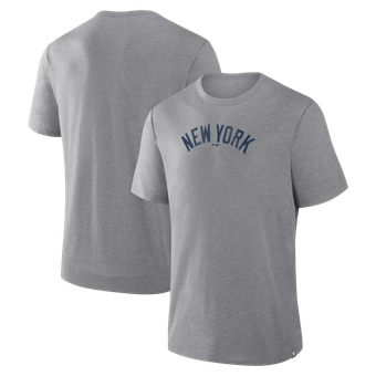 Men's Fanatics Heather Gray New York Yankees Play Tribute Tri-Blend T-Shirt