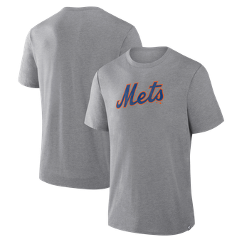 Men's Fanatics Heather Gray New York Mets Play Tribute Tri-Blend T-Shirt