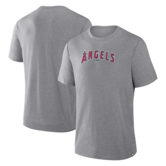 Men's Fanatics Heather Gray Los Angeles Angels Play Tribute Tri-Blend T-Shirt