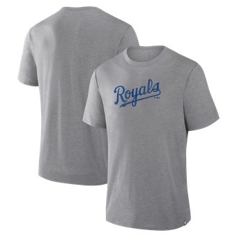 Men's Fanatics Heather Gray Kansas City Royals Play Tribute Tri-Blend T-Shirt