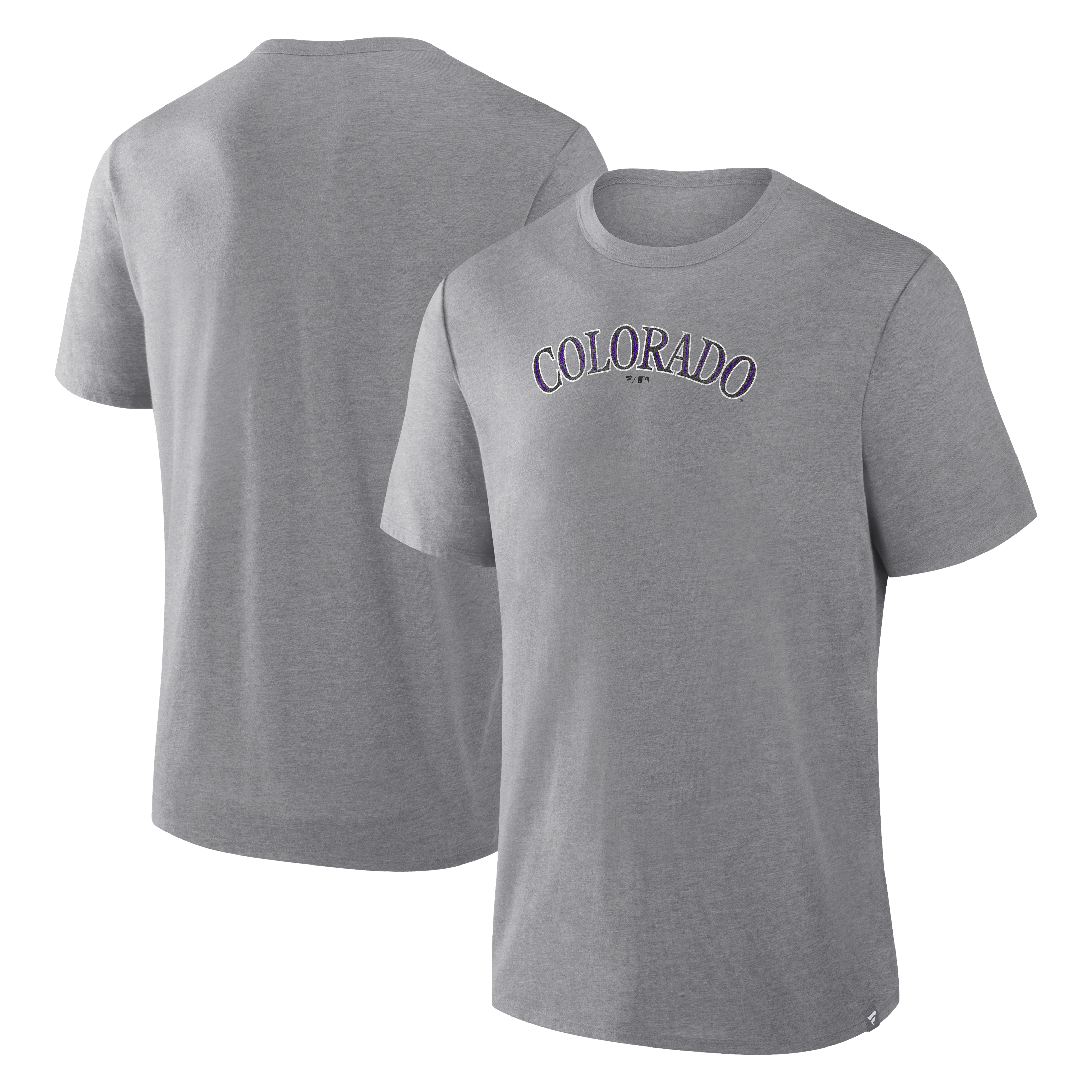 Men's Fanatics Heather Gray Colorado Rockies Play Tribute Tri-Blend T-Shirt
