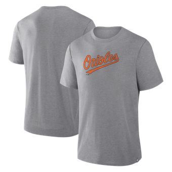 Men's Fanatics Heather Gray Baltimore Orioles Play Tribute Tri-Blend T-Shirt