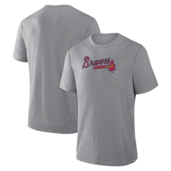 Men's Fanatics Heather Gray Atlanta Braves Play Tribute Tri-Blend T-Shirt