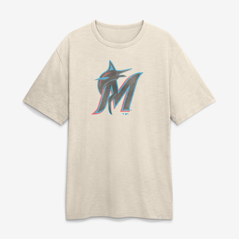 Men's Fanatics Cream Miami Marlins Stadium Slub T-Shirt