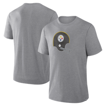 Men's Fanatics Heather Gray Pittsburgh Steelers Vintage Heritage Tribute Tri-Blend T-Shirt