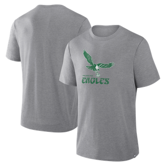 Men's Fanatics Heather Gray Philadelphia Eagles Vintage Heritage Tribute Tri-Blend T-Shirt