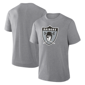 Men's Fanatics Heather Gray Las Vegas Raiders Vintage Heritage Tribute Tri-Blend T-Shirt