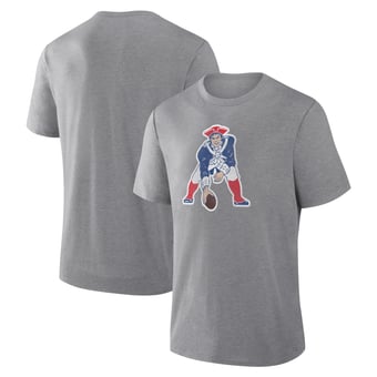 Men's Fanatics Heather Gray New England Patriots Vintage Heritage Tribute Tri-Blend T-Shirt